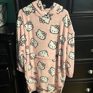 Hello Kitty Pink & White Plush Hooded Packable Lounger